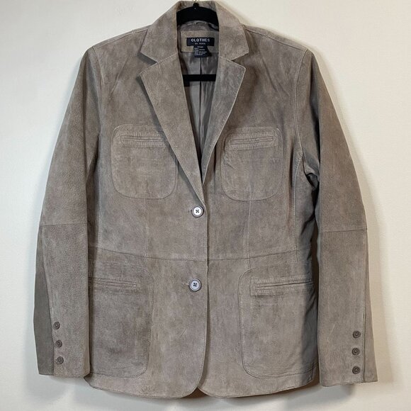 Clothes by Revue Women's Medium Suede Blazer Jacket with 4 Button Pockets - Picture 1 of 6